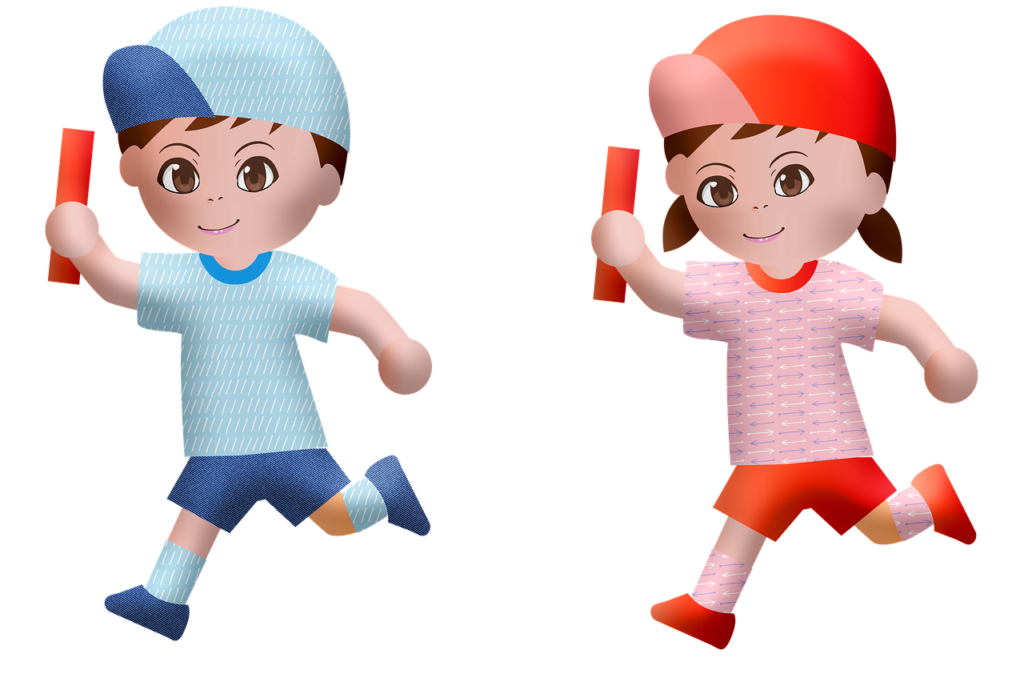 Kawaii Children Boy Girl Running  - 7089643 / Pixabay